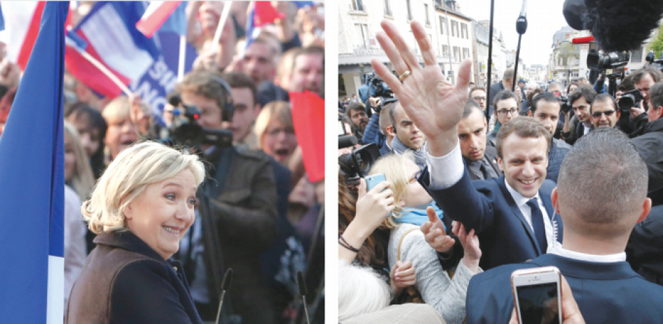 Marine Le Pen. Candidata de la extrema derecha. Enmanuel Macron. Candidato socioliberal.