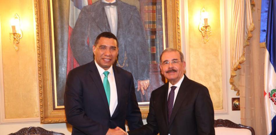 Danilo Medina y el Primer Ministro de Jamaica, Andrew Holness.
