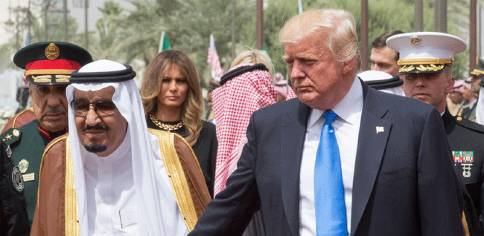 Visita. El presidente Donald Trump y el rey de Arabia Saudí, Salmán bin Abdulaziz.