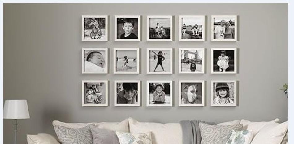 Cuadros. La separación entre los objetos también tiene que ser equilibrada, dice Rocío Lava en Interiorismo. ©Pinterest