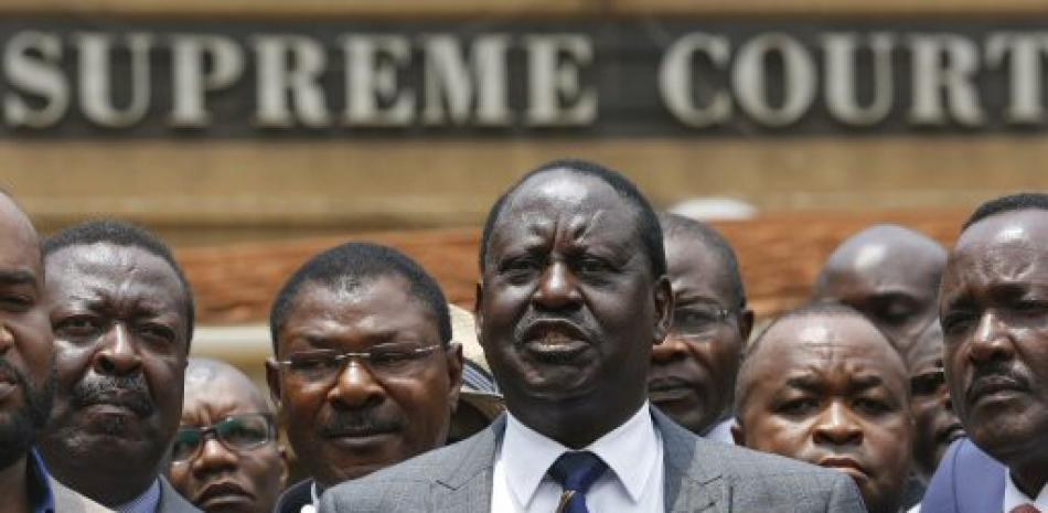 El líder de la principal coalición opositora, la Súper Alianza Nacional (NASA), y candidato presidencial, Raila Odinga.