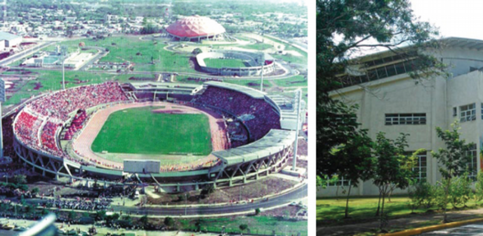 Panorámica. Vista aérea del Centro Olímpico Juan Pablo Duarte, principal complejo deportivo de la República Dominicana. A la derecha, el Palacio de Voleibol Ricardo --Gioriver-- Arias.