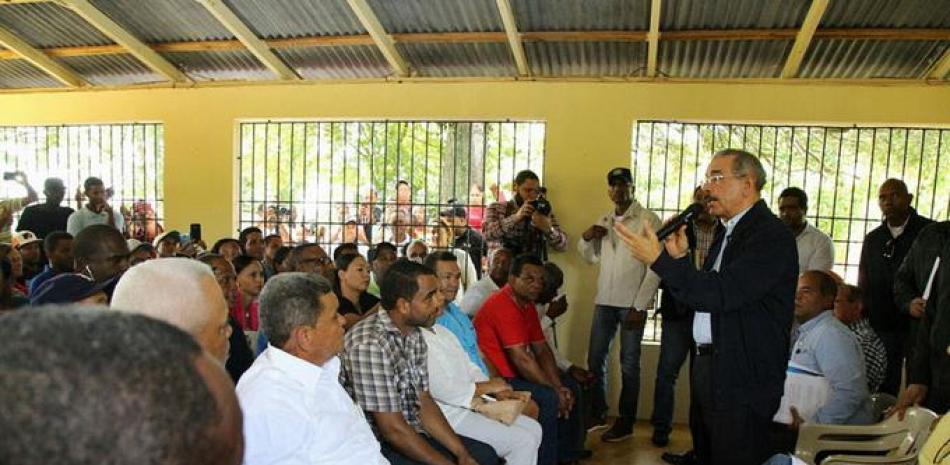 El presidente Danilo Medina habla ante ganaderos del municipio Partido, de Dajabón.