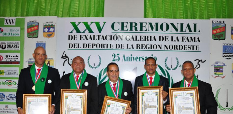 Desde la izquierda, los cinco inmortales Mendy López, Felipe Rodríguez, Francisco Alberto Núñez, Adrian Vásquez y Erick Then.