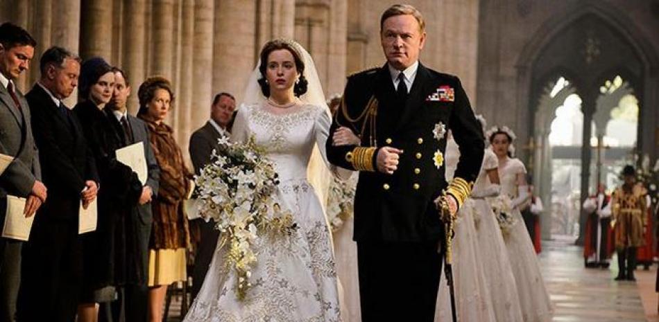 Escena de la serie "The Crown" donde se representa el día de la boda de Isabel II. EFE/ Netflix