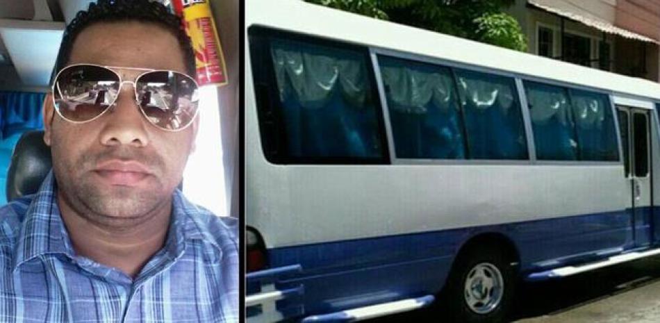 Ponen precio. Kairon Antonio Peralta, víctima de un alegado secuestro en Haití, y el minibús que conducía cuando ocurrió el hecho. Ya fueron reclamados 50,000 dólares por su liberación.