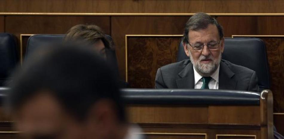 Fotografía tomada durante el debate parlamentario ante la moción de censura presentada por el PSOE. AFP.