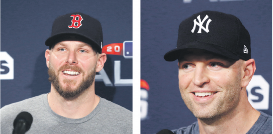 Chris Sale responde preguntas de los periodistas durante la conferencia efectuada ayer. 2-A Happ fue la selección del dirigente Aaron Boone para el primer partido.