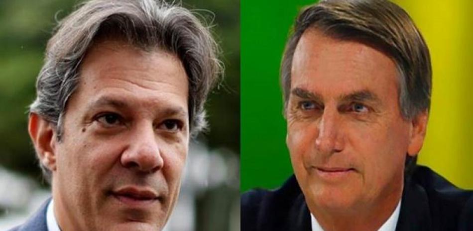 Candidatos Fernando Haddad y Jair Bolsonaro.