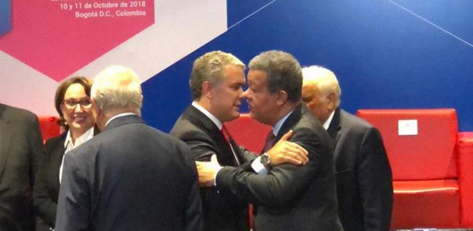 Relaciones. El expresidente Leonel Fernández se reunió con el presidente de Colombia, Iván Duque.