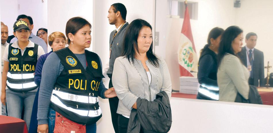 Opositora. Keiko Fujimori a su llegada al Primer Juzgado de Investigación Preparatoria de la Sala Penal Nacional.