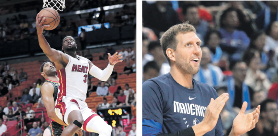 Dwyane Wade, de los Heat de Miami, y Dirk Nowitzki, de Dallas, estarán en sus últimas temporadas en el baloncesto de la NBA.