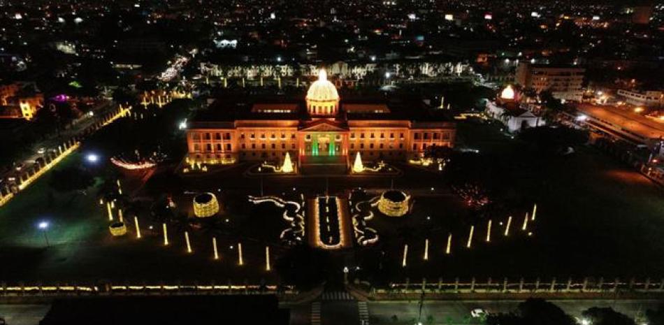 Fin de año. Con motivo de la Navidad y Año Nuevo, el Palacio Nacional fue docorado especialmente.