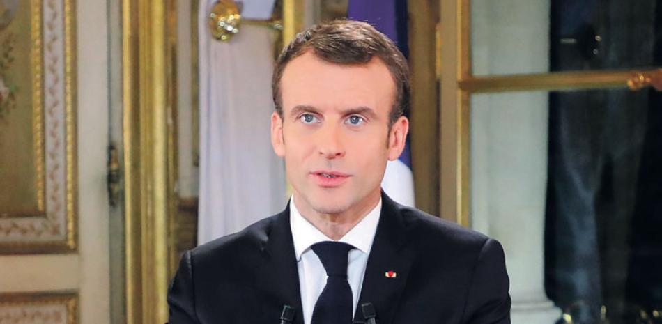 Discurso. El presidente de Francia, Emmanuel Macron, se dirige a la nación tras una semana de intensas protestas populares.