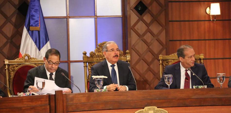 Miembros. El presidente Danilo Medina encabeza el Consejo Nacional de la Magistratura.