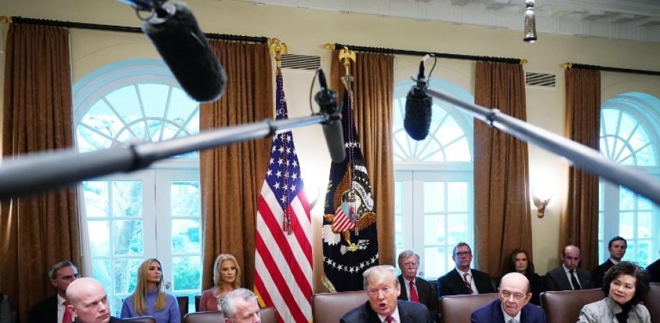 Donald Trump durante la reunión de gabinete en la Casa Blanca.