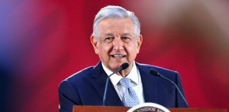 Presidencia de México, del mandatario Andrés Manuel López Obrador durante su rueda de prensa matutina este martes, en el Palacio Nacional, en Ciudad de México.