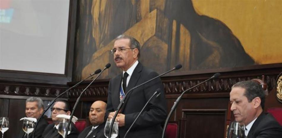 Danilo Medina en su primera presentación ante la Asamblea Nacional, en el año 2013.