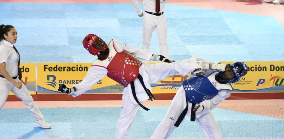 Luis Pie durante uno de sus combates de este sábado en el Abierto G-1, que se celebra en el Palacio de Voleibol del Centro Olímpico Juan Pablo Duarte.