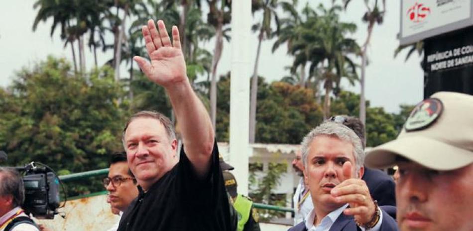 Mike Pompeo, junto al presidente Iván Duque, visita Colombia por segunda vez. EFE