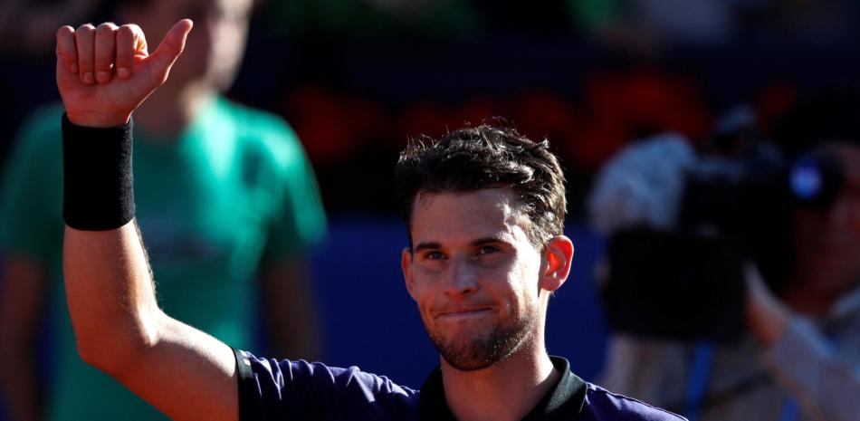 Dominic Thiem hace un gesto de emoción luego de eliminar a Rafael Nadal.