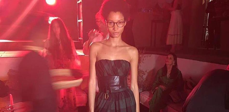 La modelo dominicana Lineisy Montero en la pasarela de Dior la noche del martes. Foto: @lineisymontero