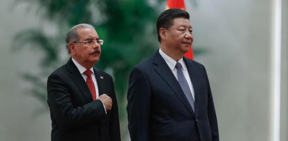 Los presidentes Danilo Medina y Xi Jinping.