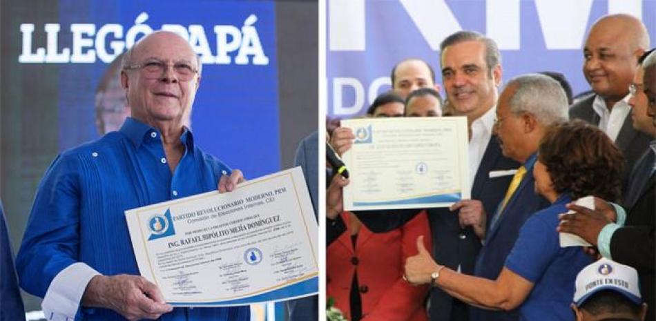 Hipólito y Abinader inscriben sus precandidaturas presidenciales en el PRM