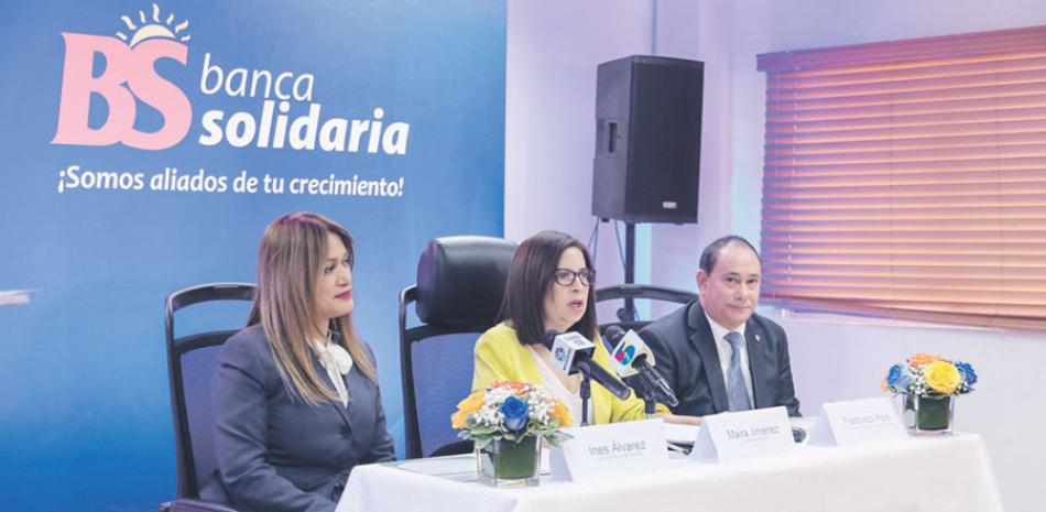 La directora de Banca Solidaria, Maira Jiménez presentó ayer los resultados.FUENTE EXTERNA