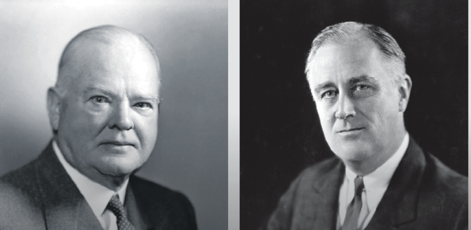 Herbert Hoover. (1929-1933). Franklin Delano Roosevelt. (1933-1945).
