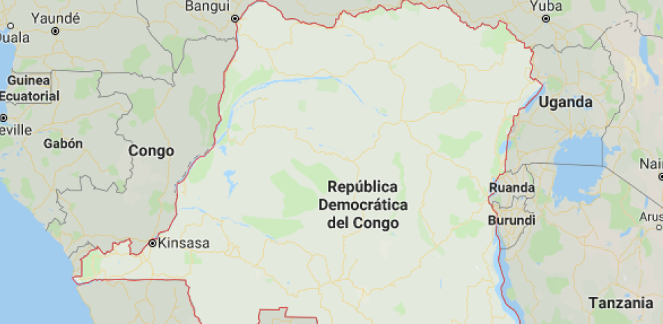 Mapa de la República Demócratica del Congo