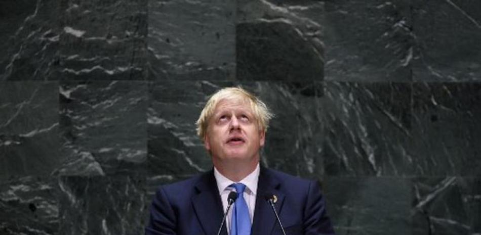 El primer ministro británico, Boris Johnson, durante la 74 sesión de la Asamblea General de las Naciones Unidas el 24 de septiembre de 2019. Johannes Eisele/AFP.