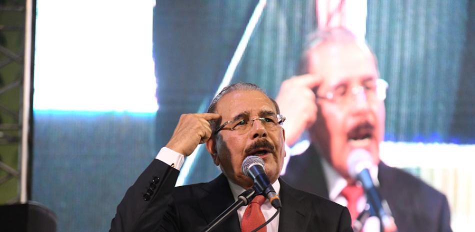 El presidente Danilo Medina pronunció ayer un discurso ante una asamblea nacional de dirigentes del PLD.