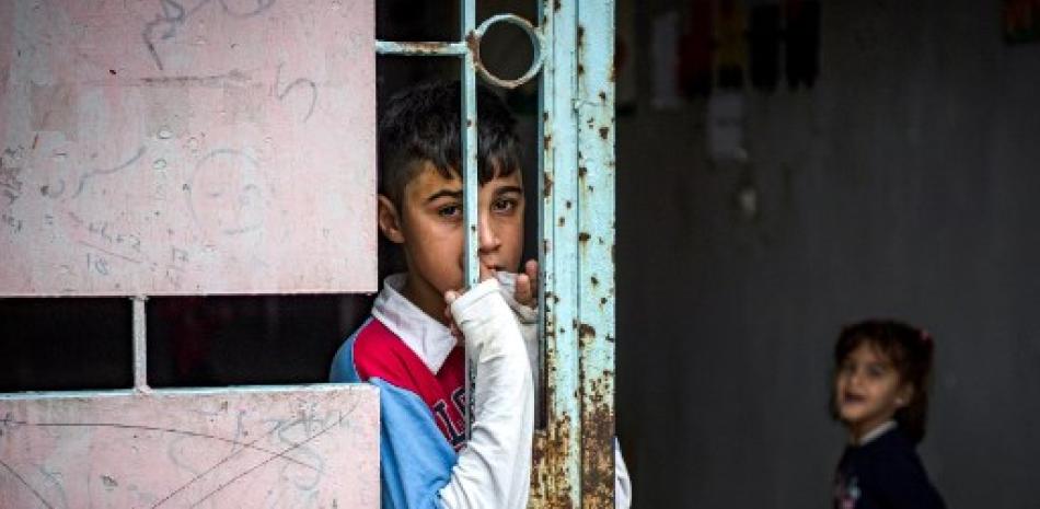 Niños Kurdos refugiados en Hasake, AFP