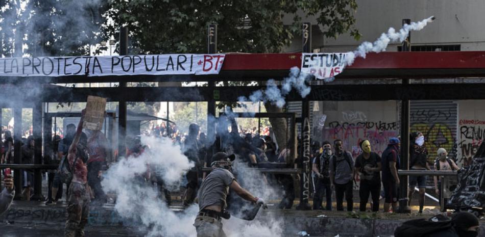 Protestas en Chile durante esta semana. Foto: AFP.