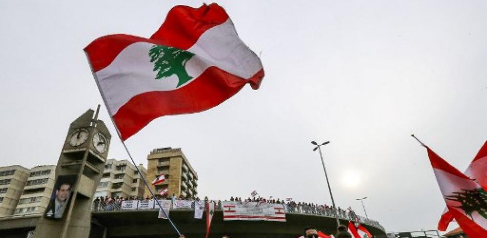 Libaneses protestando, AFP