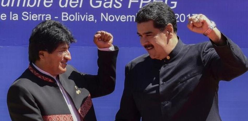 Nicolás Maduro y Evo Morales en una cumbre en Santa Cruz de la Sierra en 2017. Aizar Raldes/ AFP.
