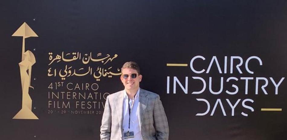 Juan Antonio Bisonó en el Festival de Cine de El Cairo, en Egipto.