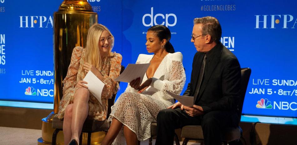 Dakota Fanning, Susan Kelechi Watson y Tim Allen asisten a los anuncios de nominación para la 77a entrega anual de los Golden Globe Awards en Beverly Hills, California. EFE