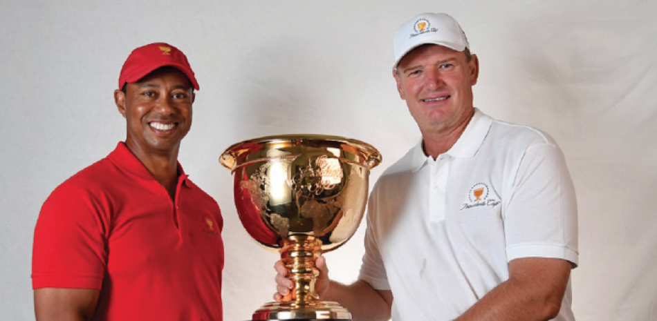 Tiger Woods y Ernie Els, capitanes de las dos escuadras que disputan la Presidents Cup esta semana en Australia.