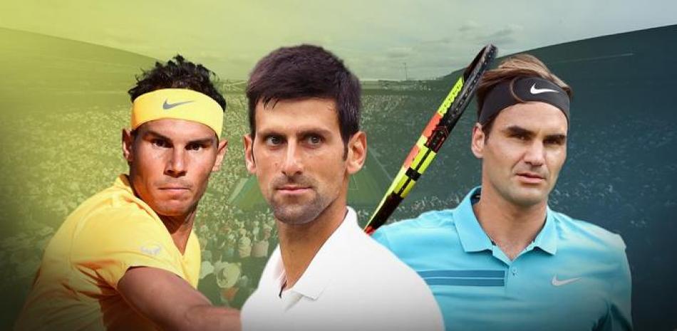 Roger Federer, Rafael Nadal y Novak Djokovic, los mejores tres tenistas de la historia.