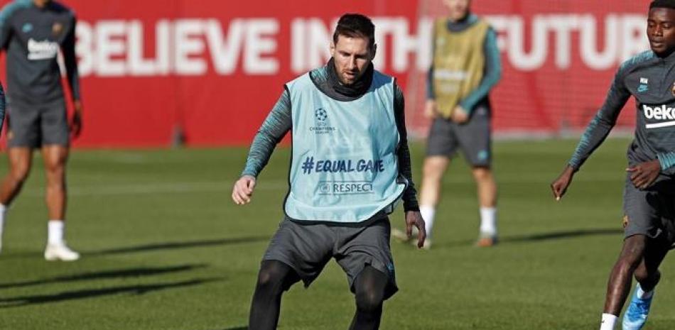 Lionel Messi, durante un entrenamiento. / EP