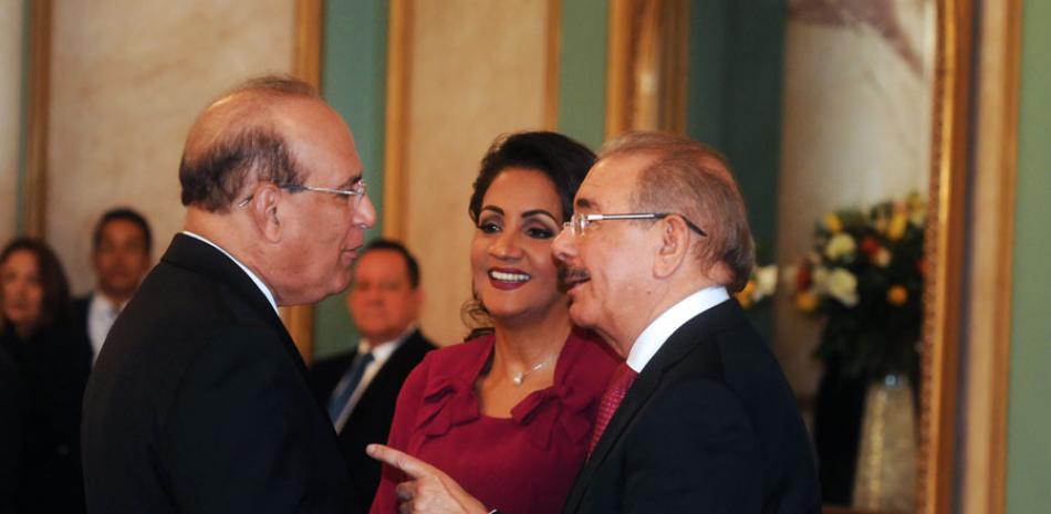 Danilo Medina recibió los saludos en el Palacio Nacional.