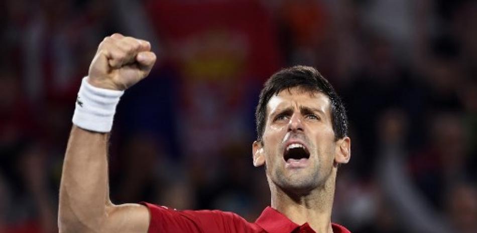 Novak Djokovic después de ganar contra Rafael Nadal en su partido individual masculino en la final del torneo de tenis de la Copa ATP en Sídney, Australia. William West/AFP.