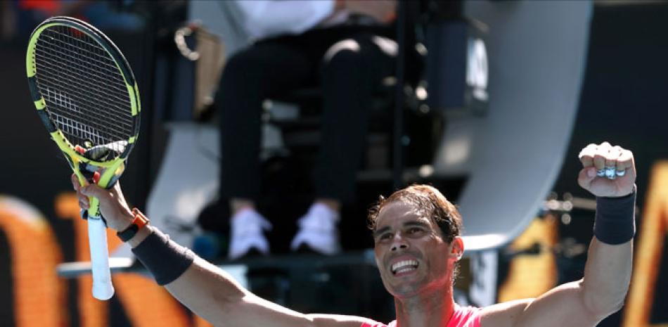 Rafael Nadal celebra su triunfo ante Hugo Dellien. AP