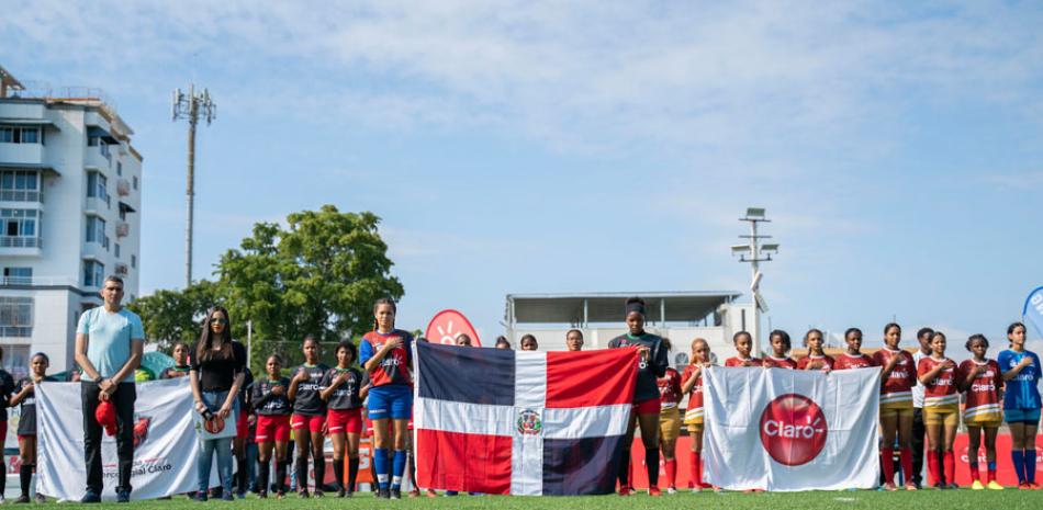 Un aspecto de la ceremonia inaugural de la etapa de Santo Domingo de la Copa Intercolegial Claro de Futsal Femenino 2020.
