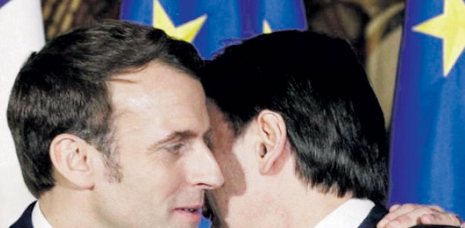 Emmanuel Macron y el italiano Giuseppe Conte.