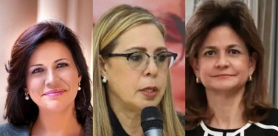 Fotografías de la candidatas vicepresidenciales: Margarita Cedeño, Sergia Elena de Séliman y Raquel Peña.