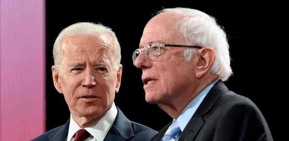Fotografía de los candidatos Joe Biden y Bernie Sanders/ archivo Listín Diario