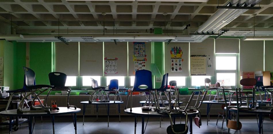 Un aula vacía en la Escuela Primaria Sinclair Lane, que ha estado cerrada desde mediados de marzo, en Baltimore, el 14 de abril de 2020. (Erin Schaff/The New York Times)